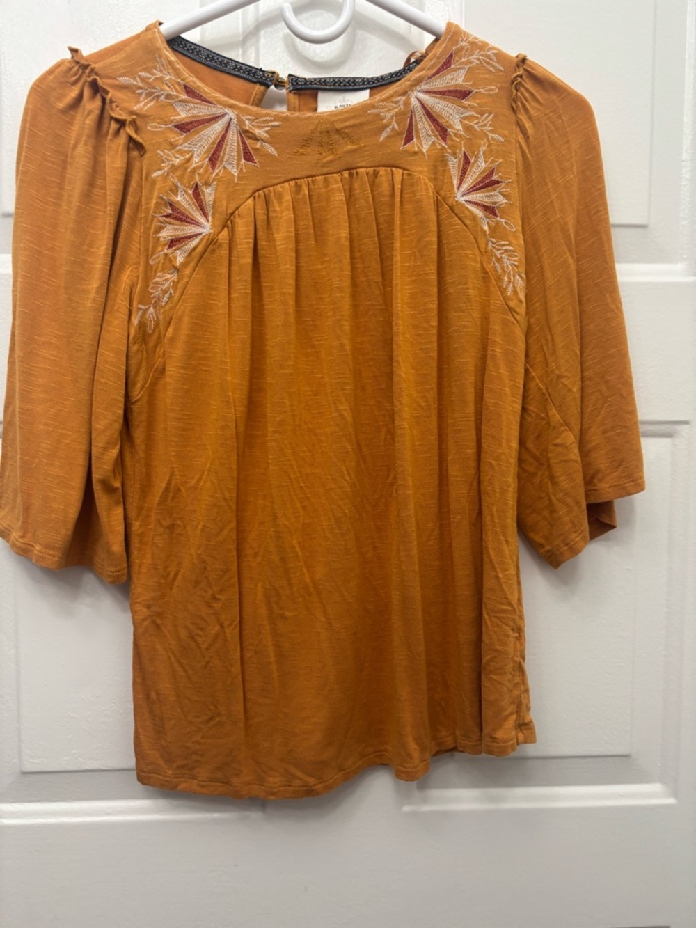 Knox Rose Rust Embroidered Women’s Blouse